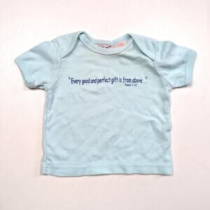 Vintage Shirt Unisex Children's Baby 6m Blue James 1:17 Scripture
